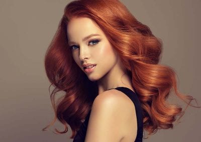 Young Women with Ginger Waved Hair